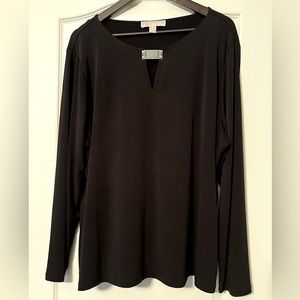 Michael Kors Popover Blouse with Decorative Silver Piece